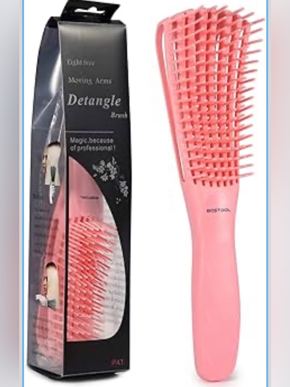 Pink Detangling Hair Brush - Flexible Bristles